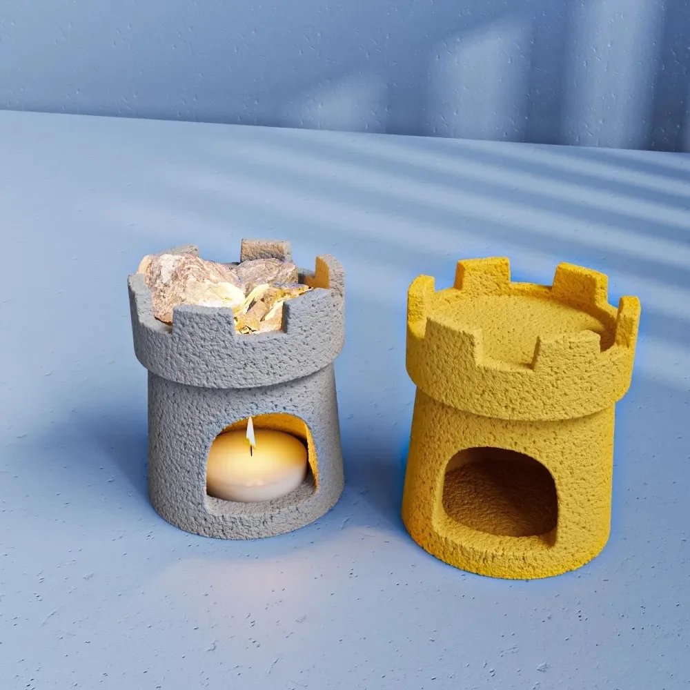 Creative Volcano Candlestick Mold with Concave And Convex Texture for Clear Concrete Atmosphere Architectural Decoration Lightin