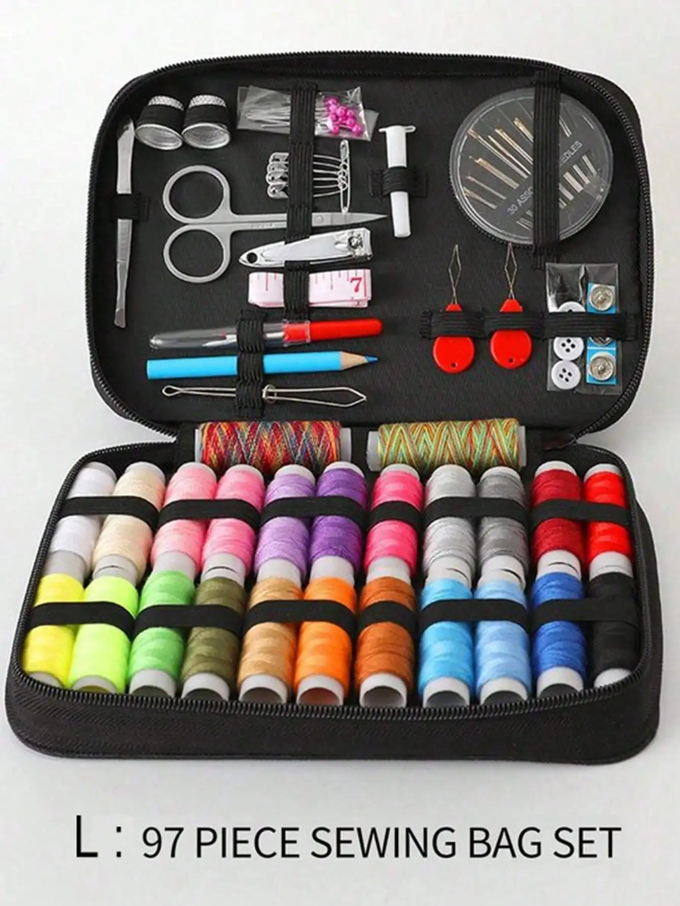1Set Portable Sewing Kit Household Sewing Tools  Thread Box Patching Needle Threader Hand Stitching Supplies Valentine DAY,