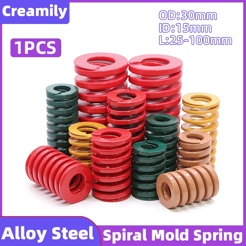 

Creamily 1PCS Mould Die Spring Spiral Stamping Compression Outer Diameter 30mm Inner Diameter 15mm Length 25-100mm