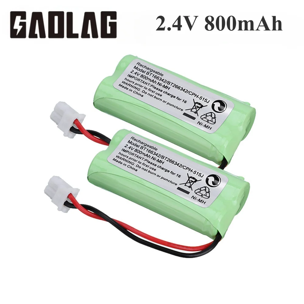 2.4V 800mah Wireless Home Phone Battery Pack for AT&T BT166342 BT266342 TL32100 TL90070 Replacement Ni-MH Battery