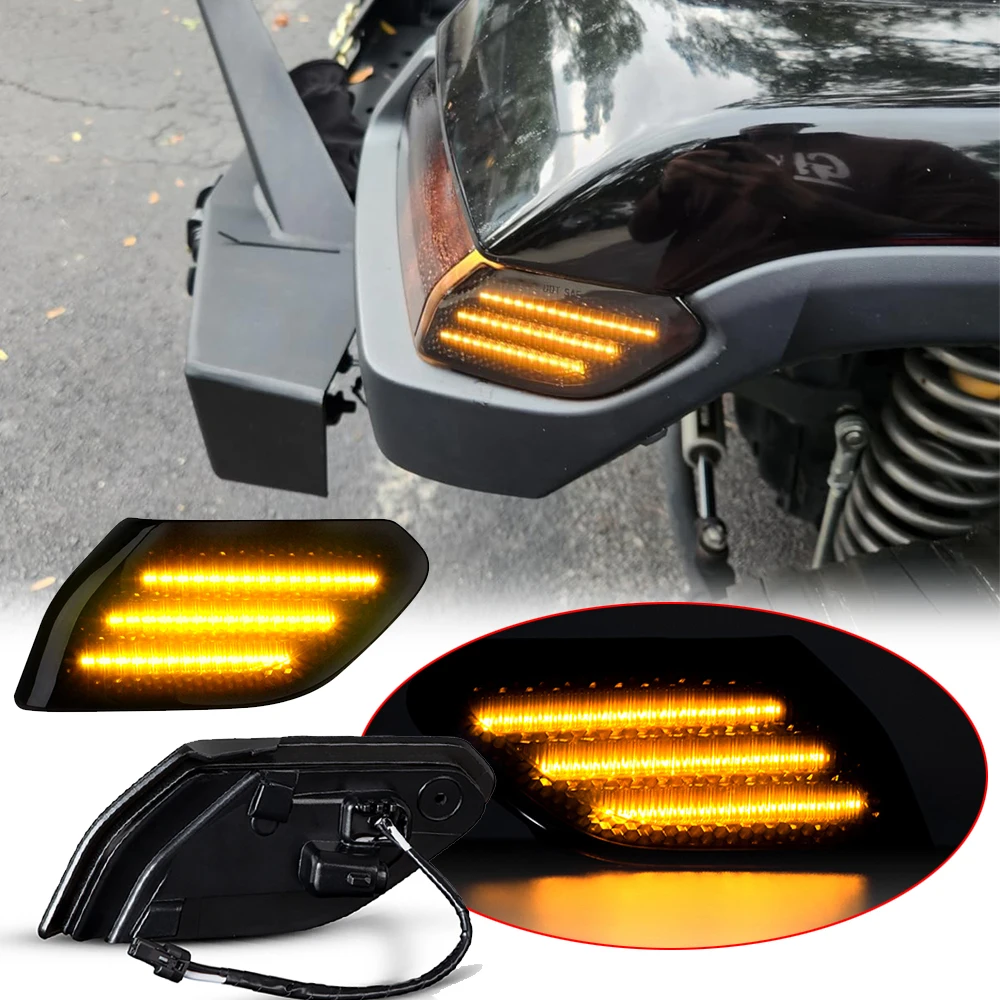 2x Sequential Blinker Front Fender LED Side Marker Light for Jeep Wrangler JL 2018-2021 Auto Assembly Accessories Parts