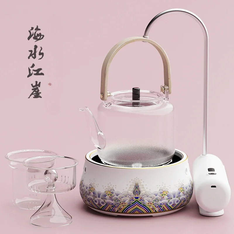 Bird fired seawater Jiangya enamel painted household electric pottery tea stove to make tea mini iron pot