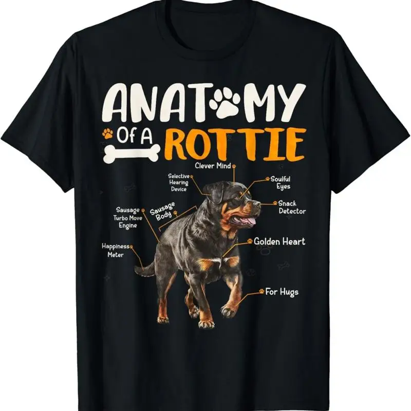

Vintage Anatomy Of A Rottweiler Dog Funny Rottie Pet Lover T Shirt