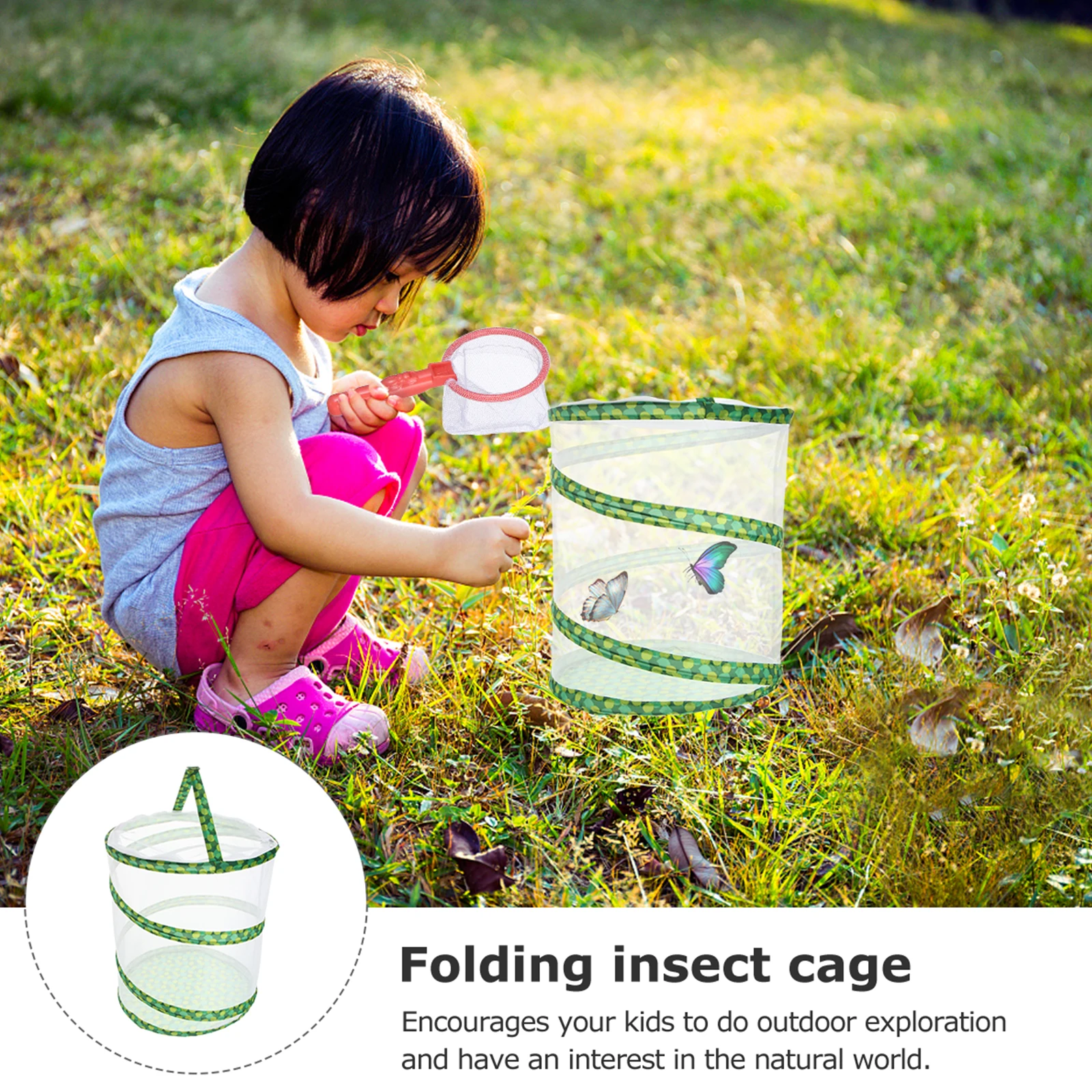 

Foldable Cage Simple House Dragonfly Cage Outdoor Nature Exploration Toys for Little Kids Boys Girls