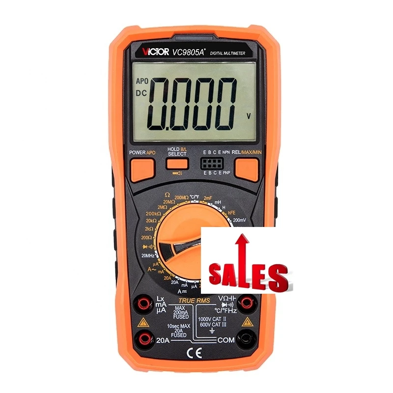 VICTOR VC9805A+1999(3 1/2) True RMS Digital Multimeter Tester Resistance Measurement AC DC 1000V 20A Voltmeter Ammeter