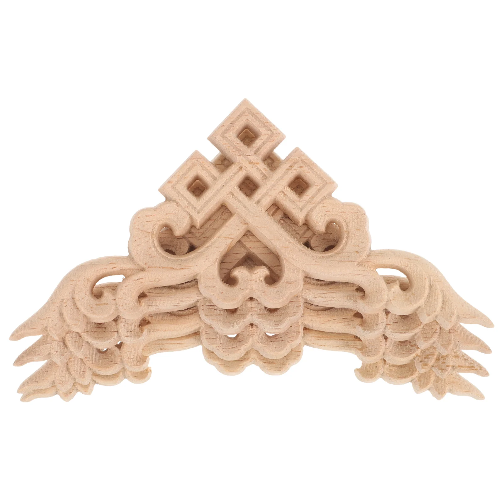 

4pcs Wood Applique Carved Trim For Furniture Decorative Corner Onlays Diy Wooden Inlay Cabinet Door Decoration Wood Appliques