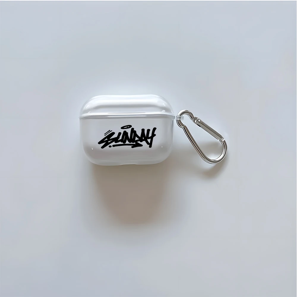 Art Graffiti Text Pattern Clear Earphone Case for AirPods Pro 3/Pro 2/Pro Earbuds Case for AirPods 4/3/2/1 TPU Protective Cover view 5