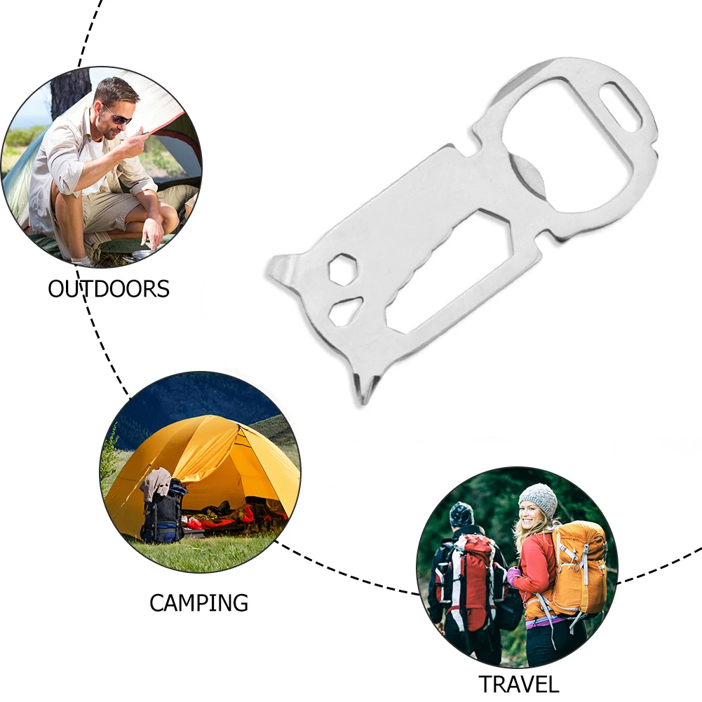 EDC Card Tool Multifunctional Pocket Outdoor Camp Bottle Opener Key Chain Wrench Mini Spanner Small Gadgets for Camping