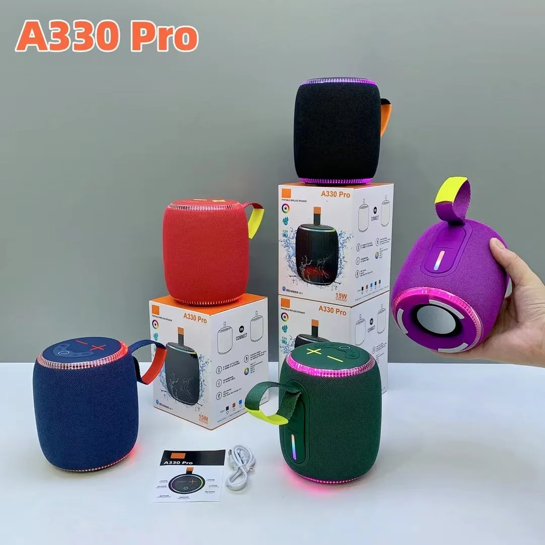 

New A330pro Wireless Bluetooth Outdoor Handheld Subwoofer RGB Color Light Mesh Mini Speaker