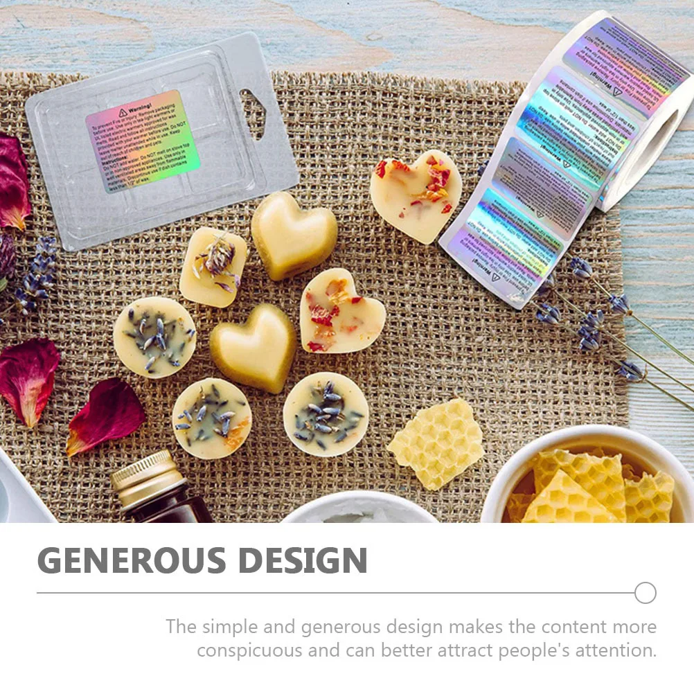 

1 Roll Of Warning Labels Round Adhesive Safety Stickers For Jar Container Wax Melts Making Supplies Sealing Sticker