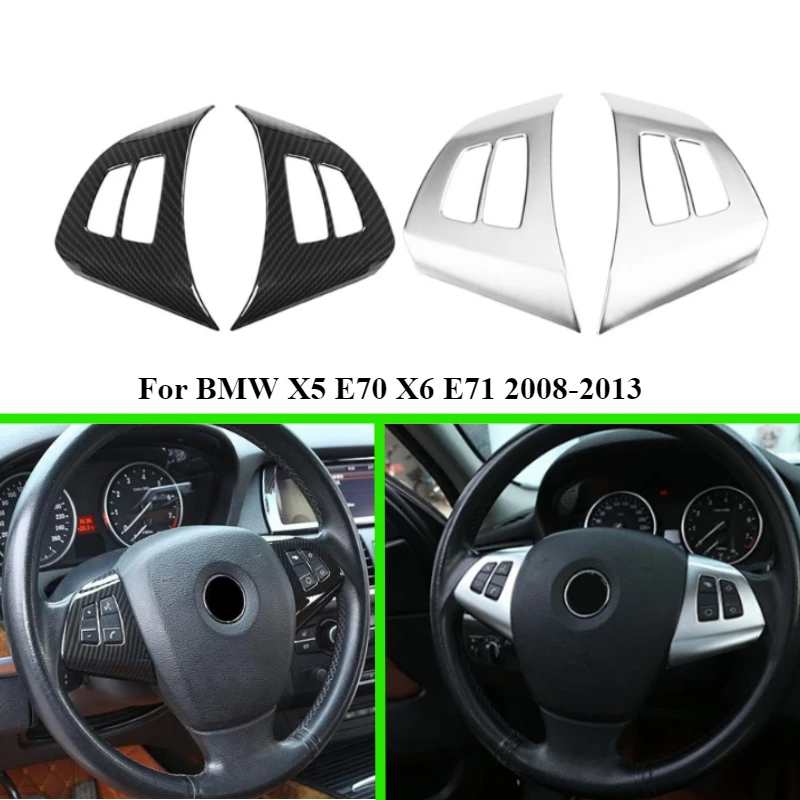 

Car Steering Wheel Button Frame Cover Trim Accessories For BMW X5 E70 X6 E71 2008 2009-2013 Interior Moulding Decoration Sticker