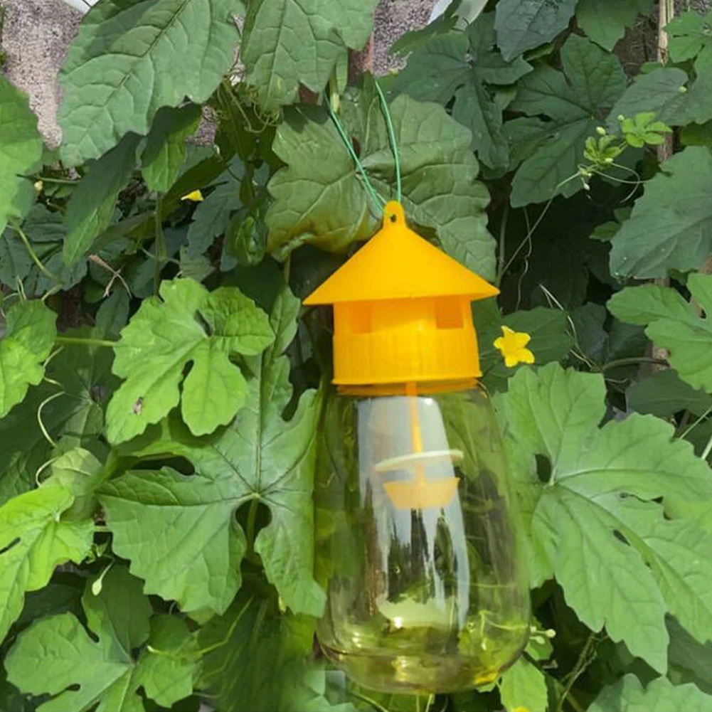 1/2 قطعة فخ الذباب الفاكهة كيل الأصفر البلاستيك Drosophila فخ مكافحة يطير الفاكهة يطير القاتل الماسك بستان الحشرات فخ مكافحة الآفات ل #6