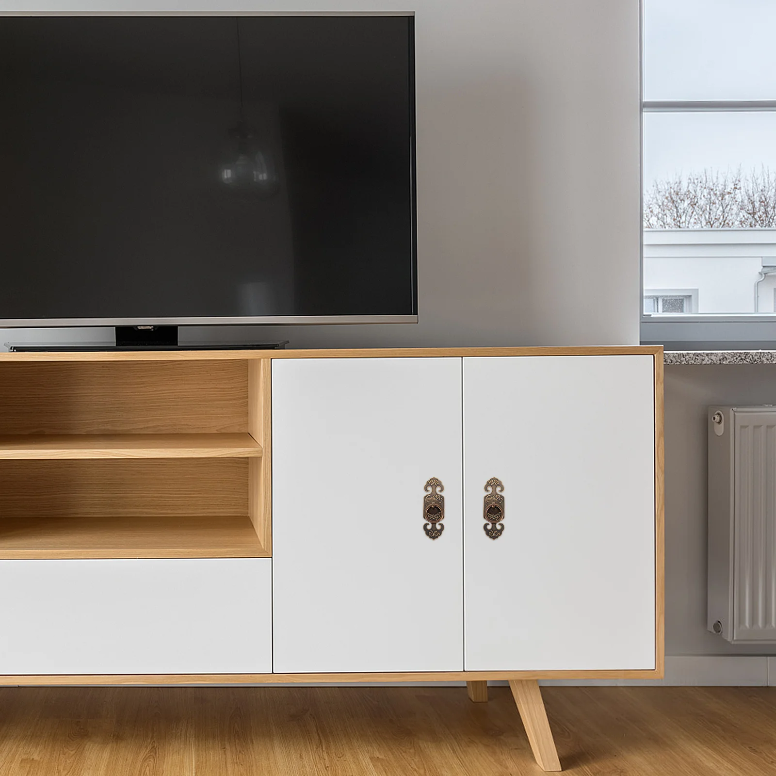 

2Pcs Copper Door Pull Handle Brass Cabinet Knob Drawer Handle for Wardrobe Cupboard Chest Bookcase Cabinet Pulls