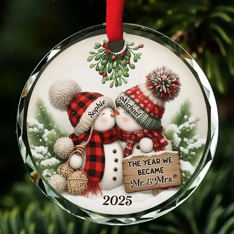 Customized First Christmas Decorations, Gifts for Newlyweds, Personalized First Christmas Keepsakes, First Christmas Decorations Designed Specifically for Married Couples