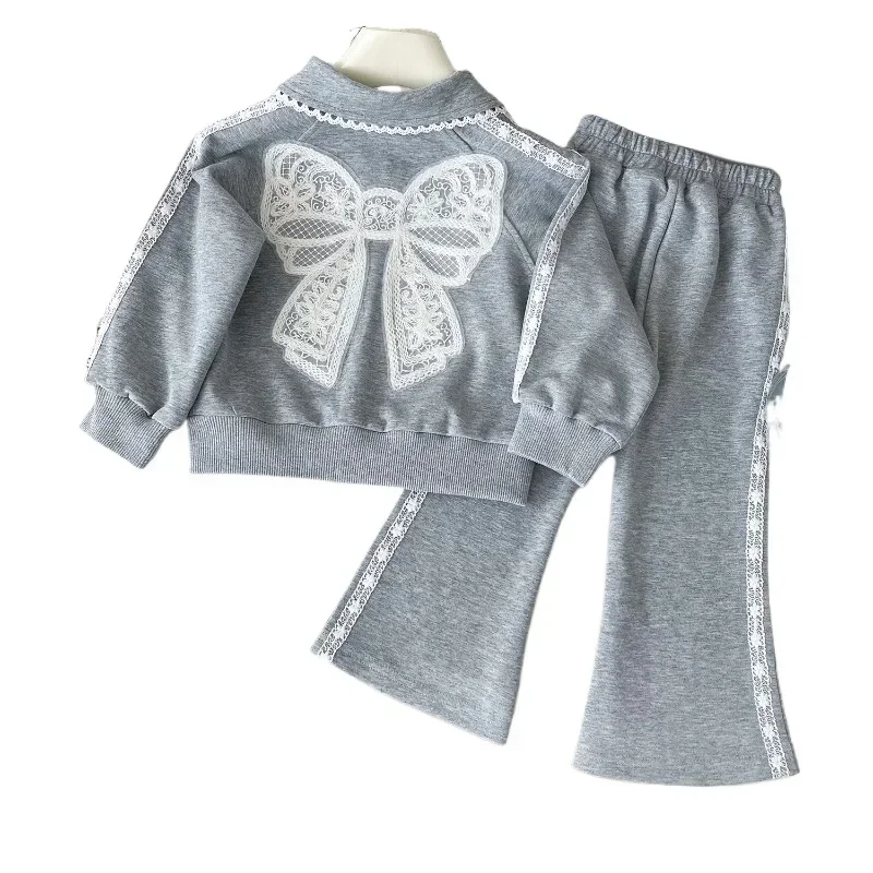 Girls Clothes Sets Autumn Spring Lace Sweatshirts+Pants Birthday Party Children Casual 2Pcs Suits Kids Girls Outfits Set 2-9Yrs