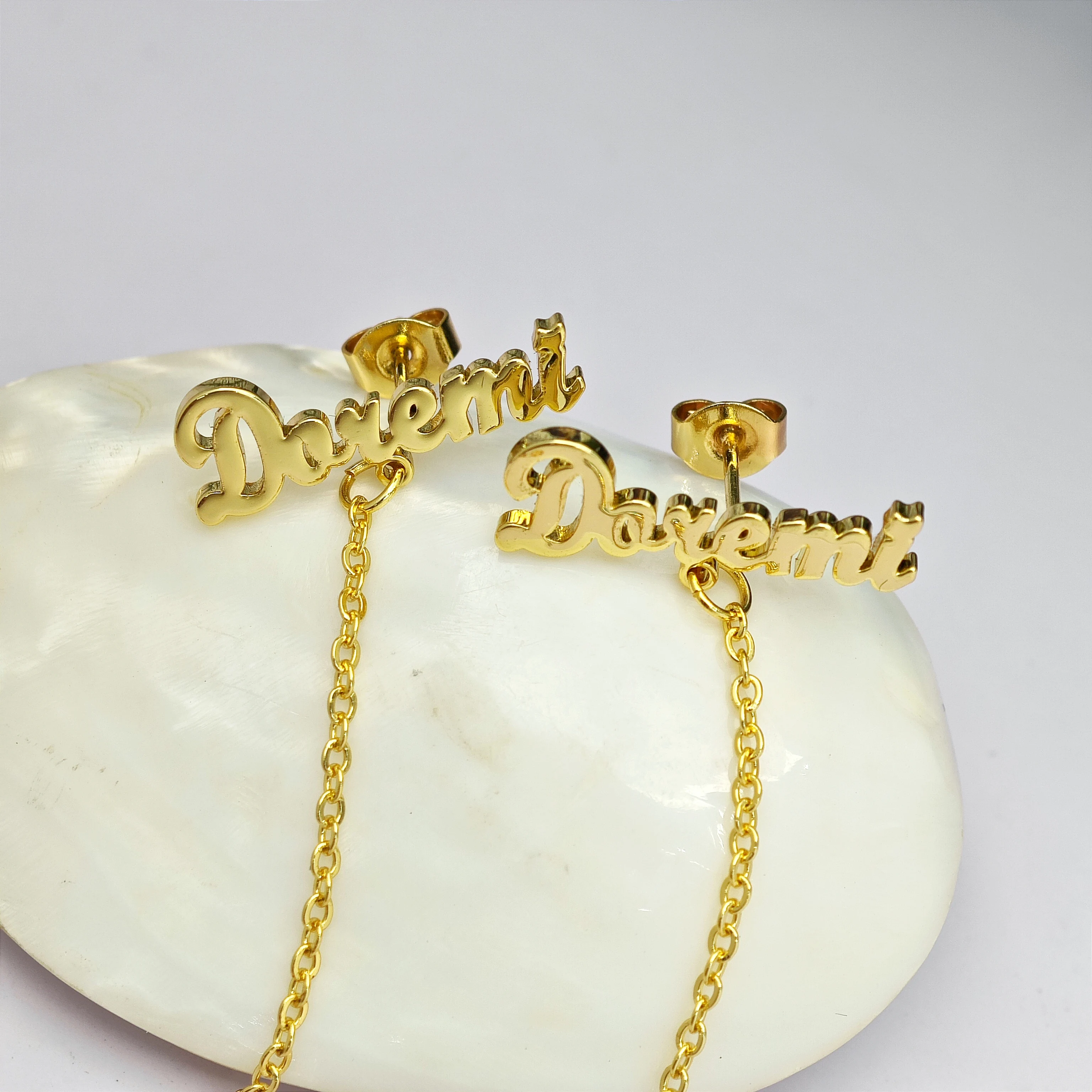 Lateefah Tassel December Birthstone Alphabet Earrings DIY Birthstone Custom Name Earrings
