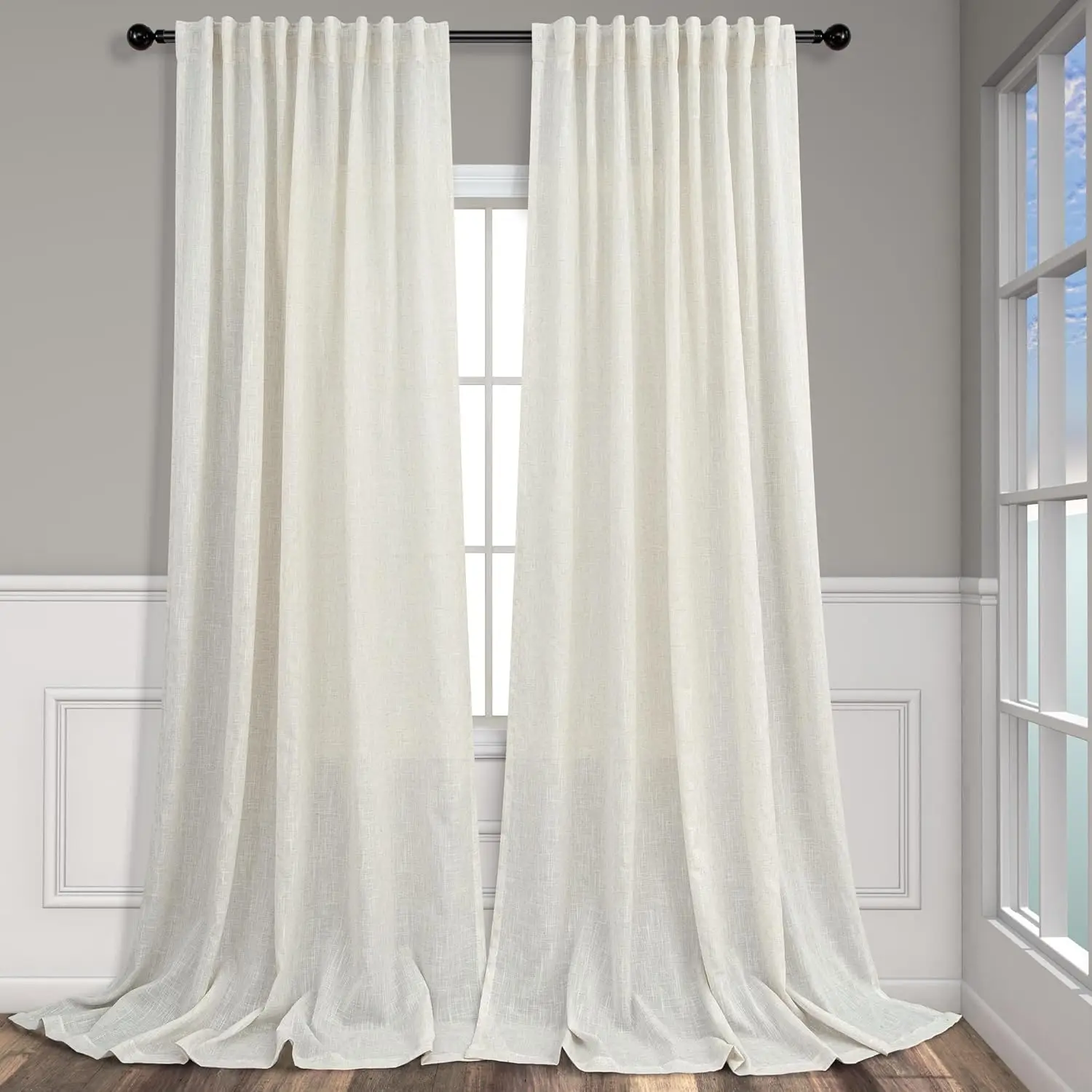 

72 Inch Wide by 96 Inch Curtains for Dining Room Living Sliding Door Bathroom 2 Panel Sets Back Tab Rod Pocket Top Light