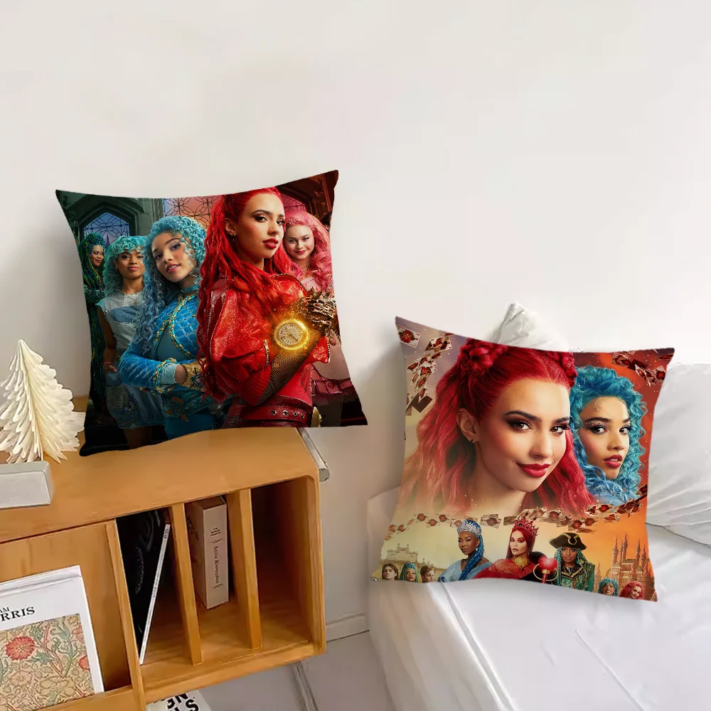 MINISO D-Descendants the rise of red character Living Room Headboard Bedroom Office Cushion Cushion Sofa Nap Time Pillow Case