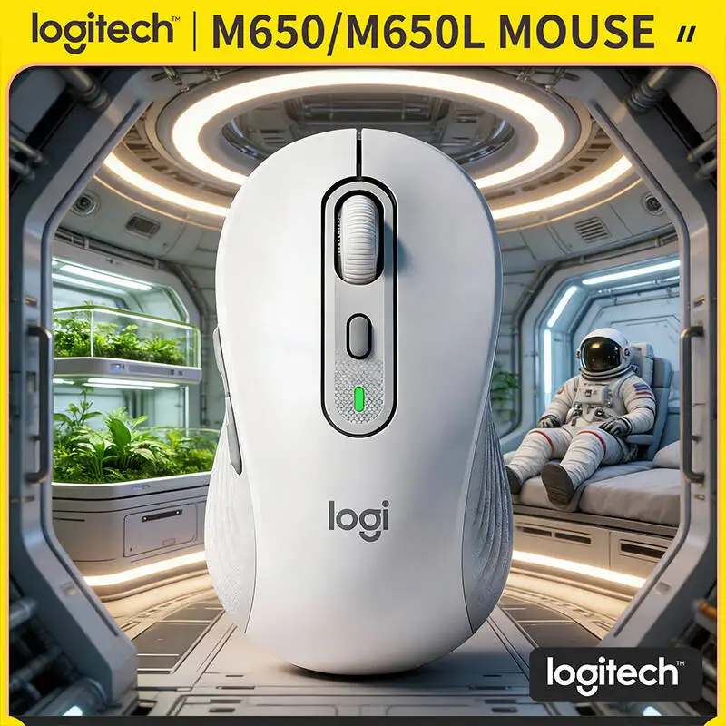 

Logitech M650/M650L Wireless Mouse - Ergonomic Design for All-Day Work, Silent Clicks, 24-Month Battery, 400-4000 DPI