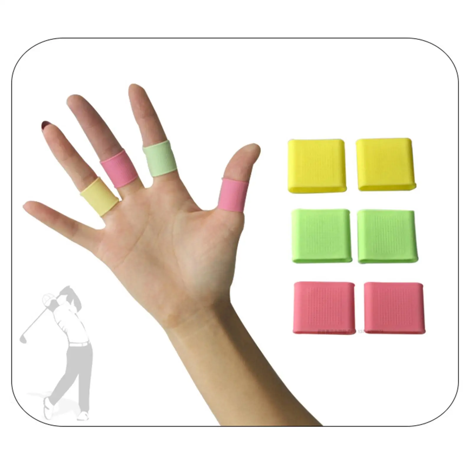 Golf Grip Wrap Silicone Finger Protector Flexible Gel Sleeve for Sports Hand Pain Relief and Injury Prevention