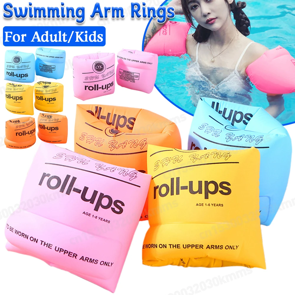 2Pcs Arm Swimming Rings Toddler Arm Float Rings Arm Bands Adult Children Swim Arm Floaties Toddler Inflatable Safety Swimming