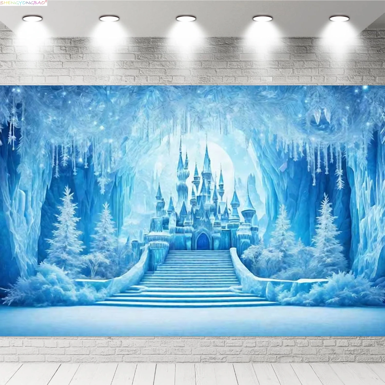  Winter Wonderland Background Happy Birthday Party Girls Baby Shower Scene Layout Photography Backdrops FZ-16