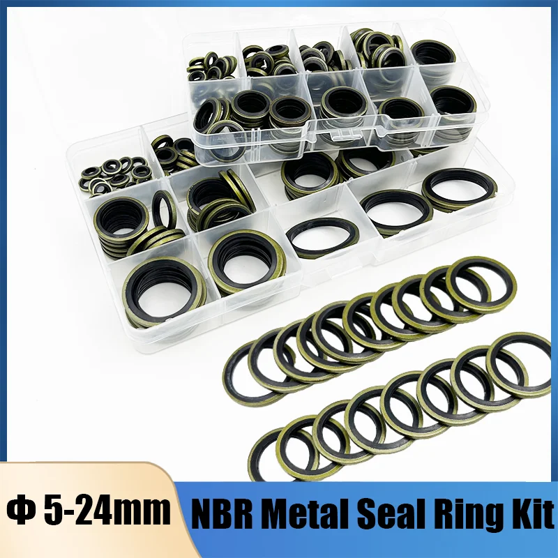 

Washer Seal Bonded Sealing Ring Metal NBR Rubber Plug Gasket Plumbing Gaskets Oil Drain Screw Oil Resistant Combined Washer Kit