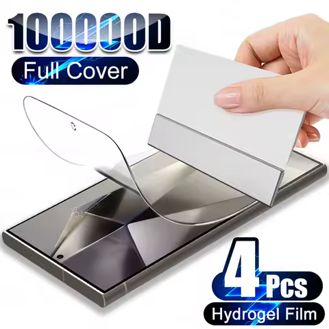 4Pcs Screen Protector Hydrogel Film For Samsung Galaxy S24 S23 S22 S21 S20 S25 Ultra Plus Fe A54 A34 A52 A53 A32 A55 Accessories