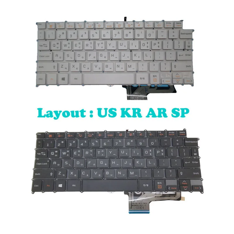 Black/White English US Korean KR Keyboard For LG 13Z970 13ZD970 13Z975 14Z970 14ZD970 English US Korean KR New