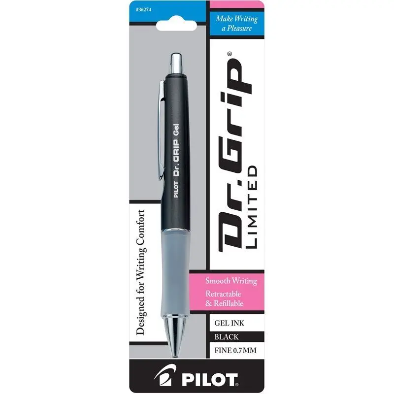

PILOT-Dr. Grip Limited Unisex Pens Original Black G2 Pen Core 0.7mm Ballpoint Pen School Writing Smooth Stationery Gel Pens