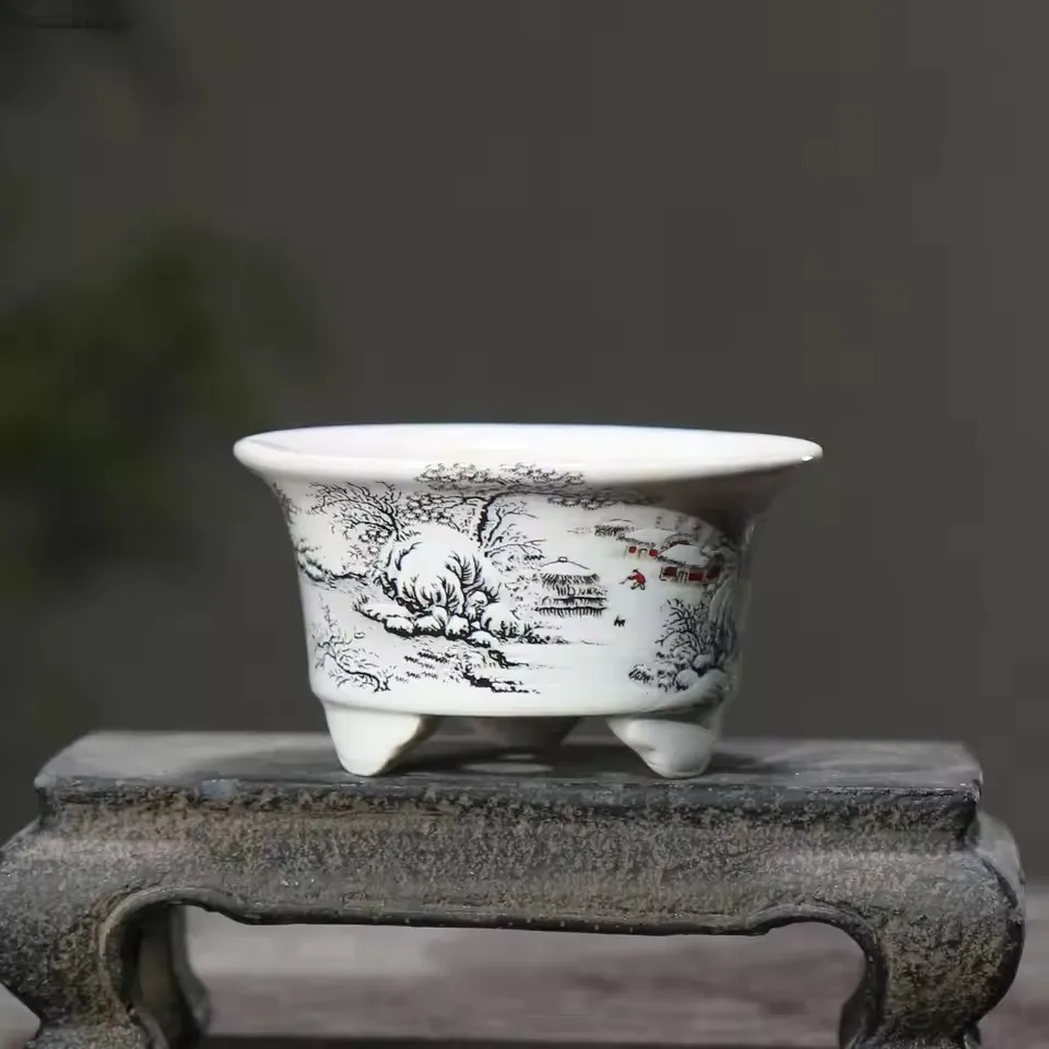 6Size Purple Sand Flower Pot Ceramic Bonsai Pot Handmade Succulent Flower Pot Chinese Landscape Flower Pot Home Decor LE302