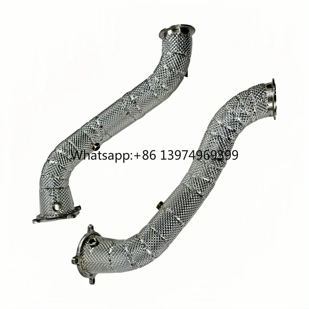 For DEX Stainless Steel With Heat Shiled High Flow Exhaust Down Pipe for 2017-2023 Mclaren 720 720S  4.0T V8