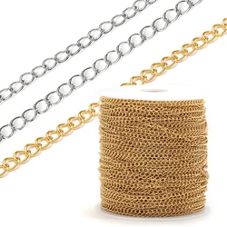 No Fade 2meters Gold Color Stainless Steel Extension Chains for Jewelry Making DIY Necklace Bracelet Chain Accessories Wholesale