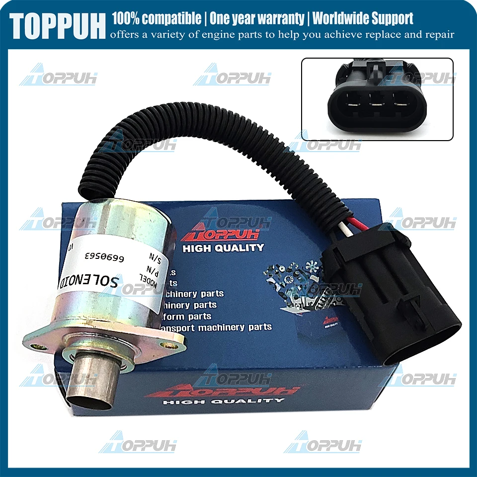 

For Bobcat 12V Fuel Shut Off Stop Solenoid Valve 6690563 12VDC