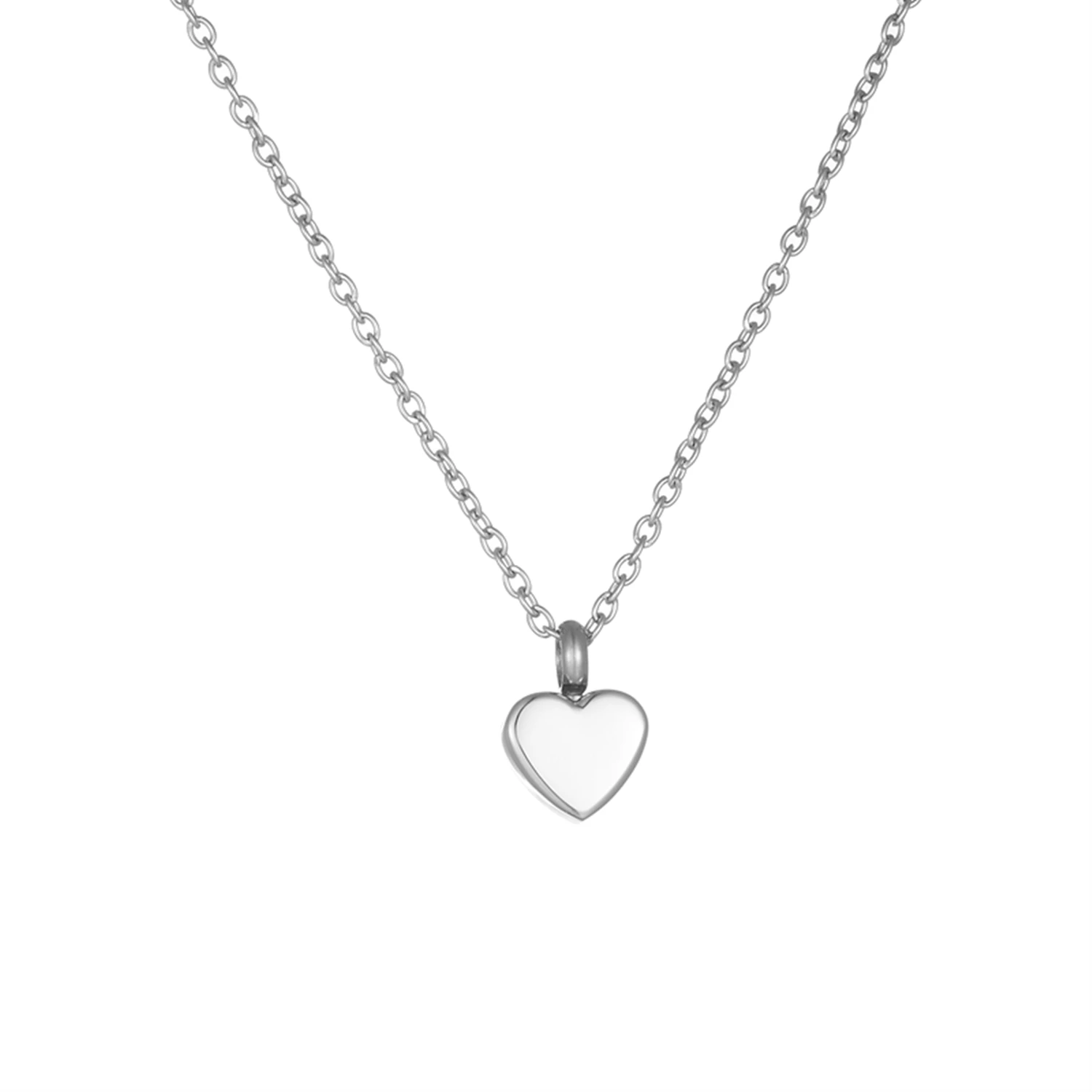 Small Heart Necklace Cremation Pendant for Ashes Stainless Steel Heart Commemorative Necklace For Human Ashes