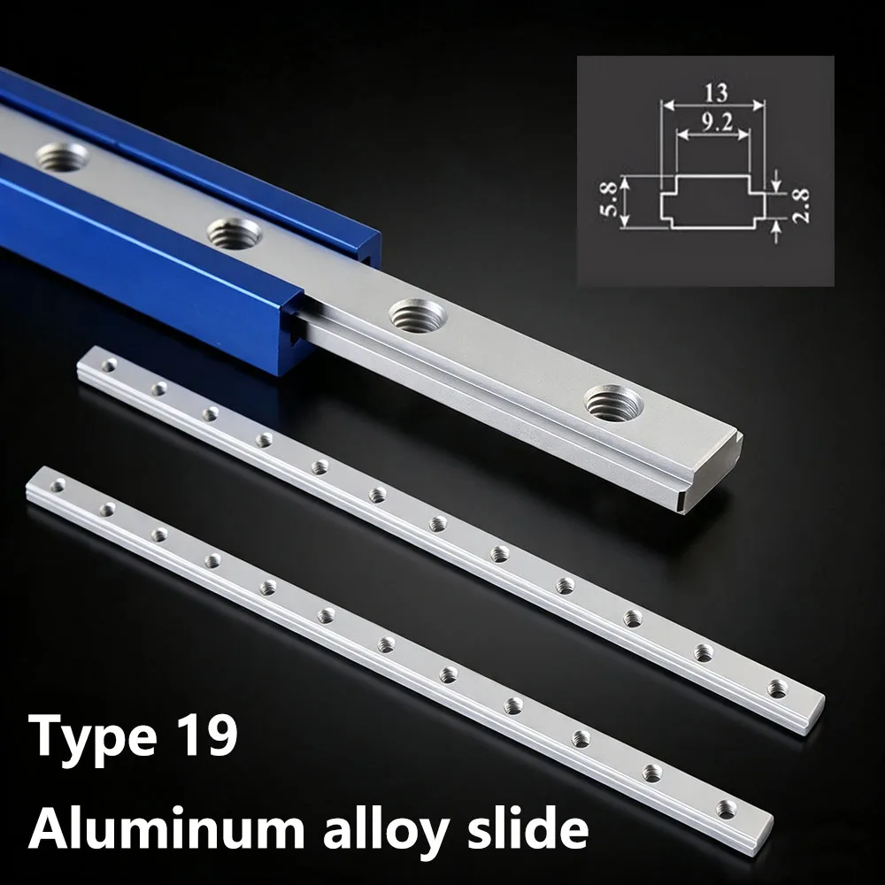 2PC For 19 T-Slot Miter Track Jig Aluminum Alloy Miter T-Track Slider T Track Slot for Miter Track Fixture Slot Woodworking Tool
