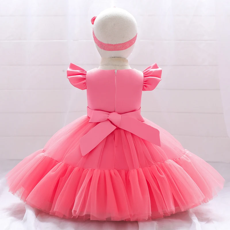 Pageant Puffy Baptism 1 Year Birthday Dress For Baby Girl Clothing Cake Princess Dresses Lace Party Dress Child Clothes