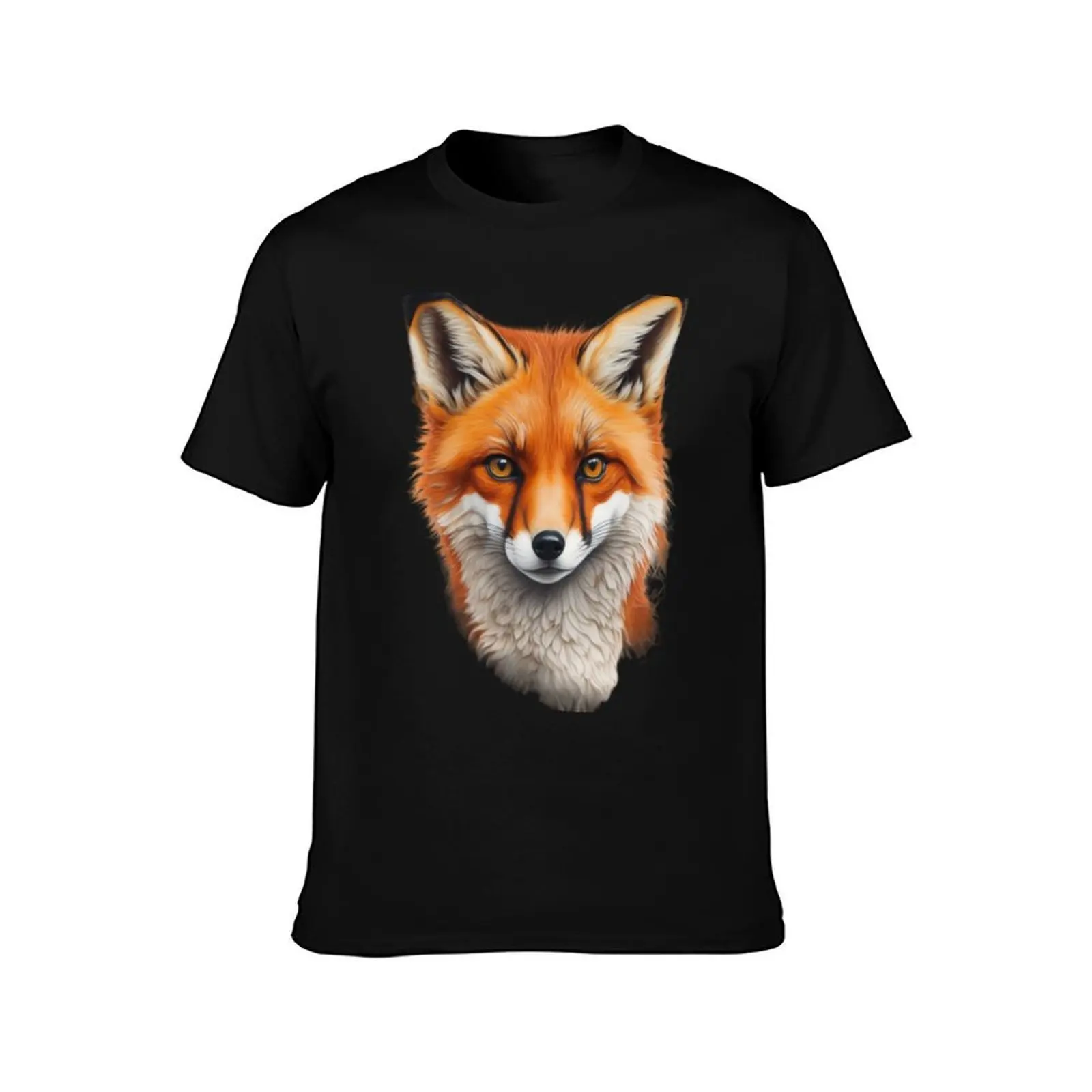 Majestic Charm: Captivating Fox Portrait T-Shirt Summer Casual Cotton Tee Oversized Streetwear Tops Vintage Graphic Print
