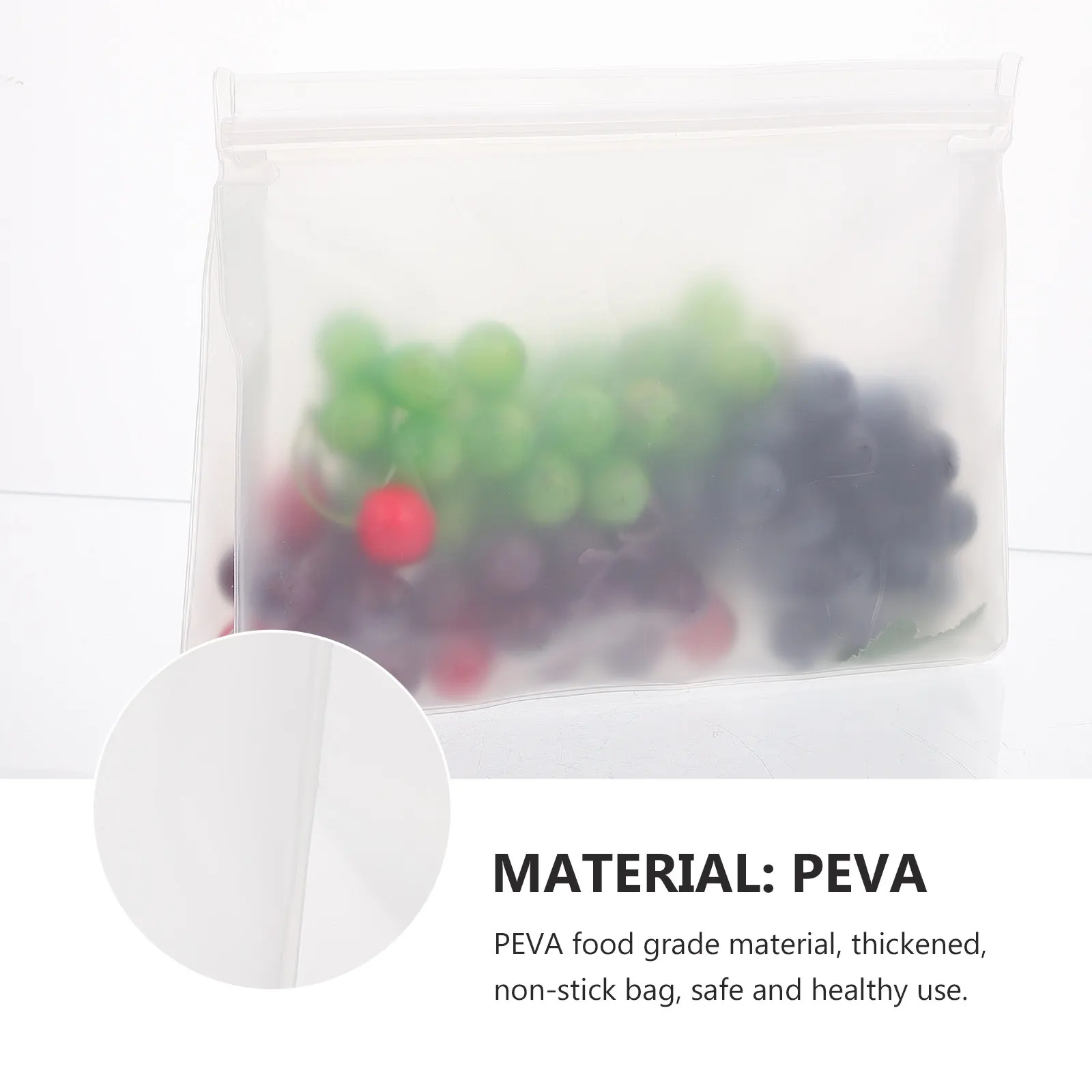 3pcs Food Preservation Bags Reusable Translucent Storage Reclosable Heavy Duty Safe for Daily Small Item Portable