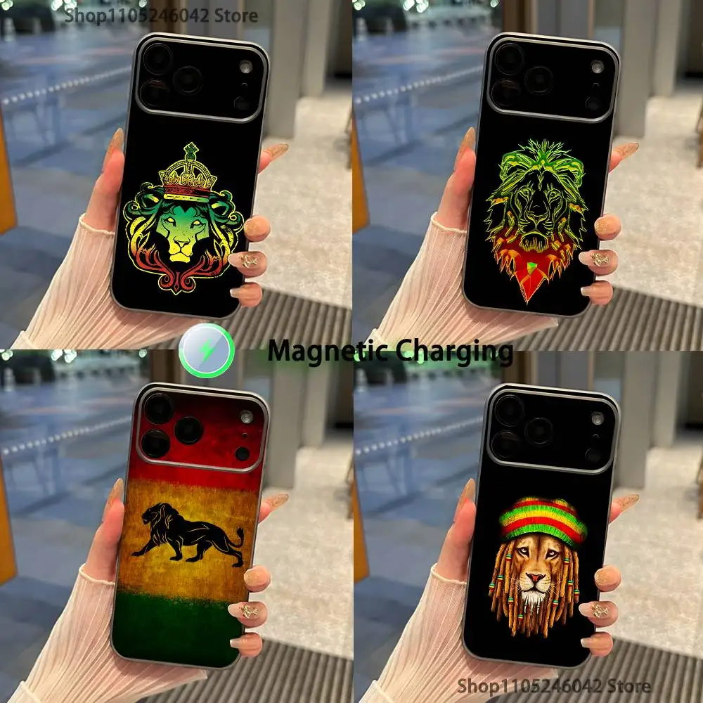 

R-Rastafari Lion Logo Transparent gray Phone Case For iPhone 17,16,15,14,13,12,11,Pro,Max,Plus Magnetic Wireless Charging