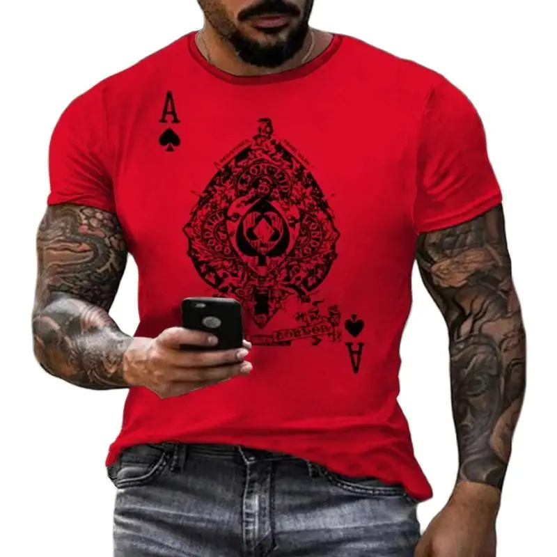 Texas Hold'em Blackjack Creative Street Hip Hop Men Ladies Summer Fashion 3D Harajuku Print Crew Neck Short Sleeve T Shirts Top