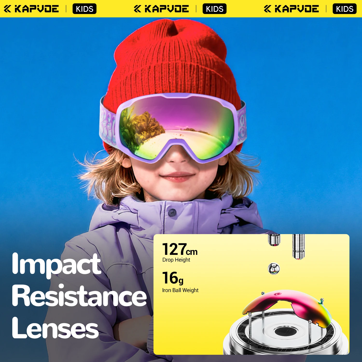 KAPVOE 신형 안티포그 스키 고글 스포츠 보호 마스크 겨울 야외 어린이 스노모빌 스노보드 키즈 UV400 스키 고글