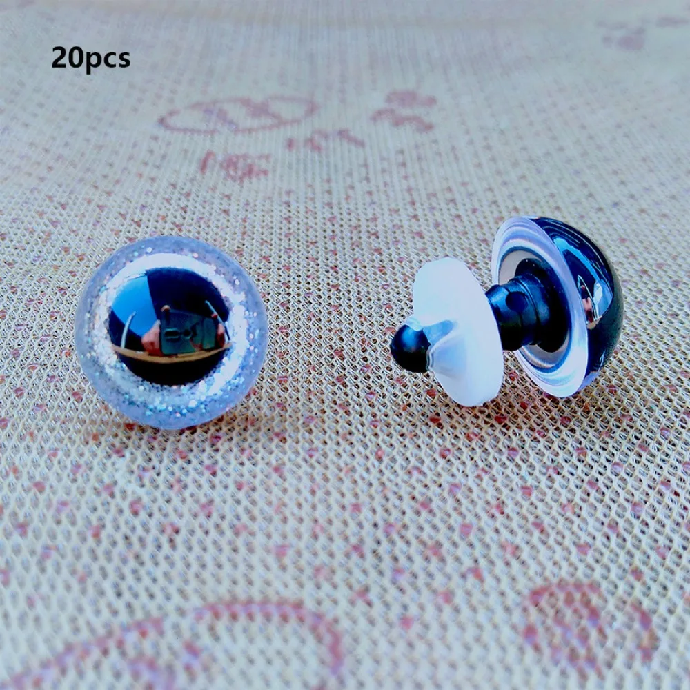 20pcs/set New 18mm Sparkling Crystal Eyes with Golden Onion Gasket 8 Colors Safety Glitter Eyes Crafts Plastic Resin Parts