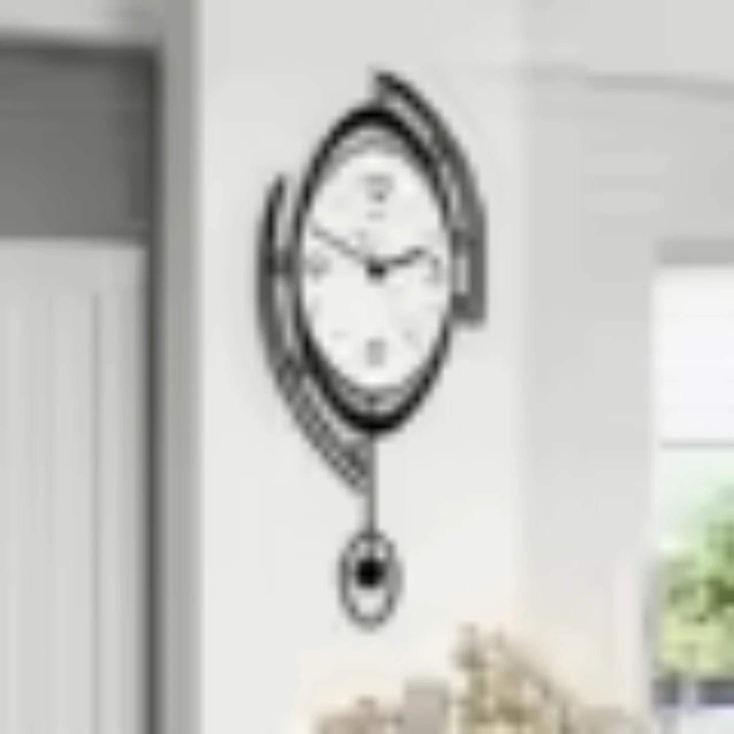 

3D Quiet and Accurate Wall Clock Space Saving and Easy to Clean Wall-mounted White and Black Color Battery Operated Clock