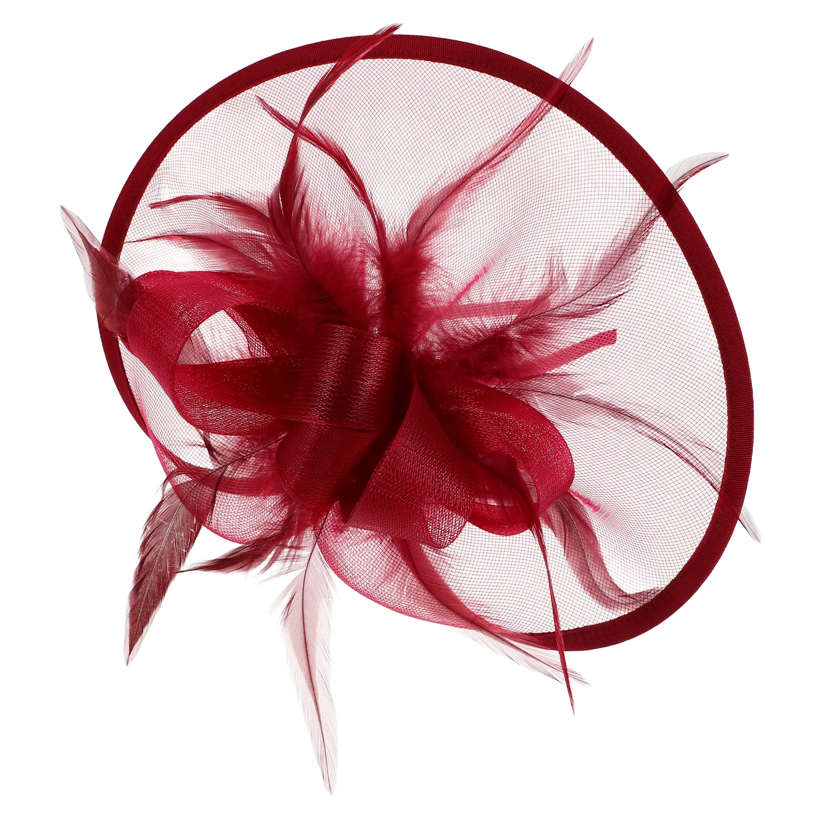 

Tea Party Hat for Women Elegant Fascinator Hats Vintage Lady Headwear Fancy Dress Accessories Red Stunning Set