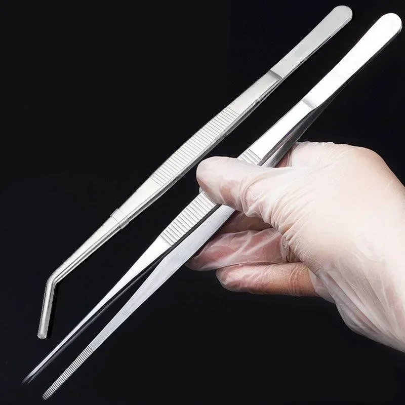 

Stainless Multifuctional Steel Elbow Tweezers Aquarium Clip Long Tongs Medical Tweezers Forceps Pet Feeding Tools Non-slip