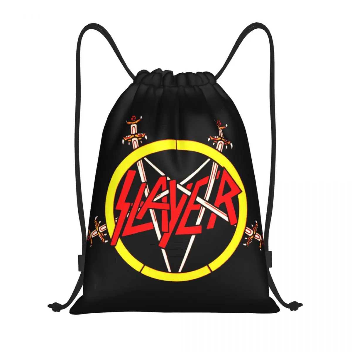 

Slayers Logo Drawstring Backpack Sports Gym Bag for Men Women Heavy Metal Rock Shopping Sackpack