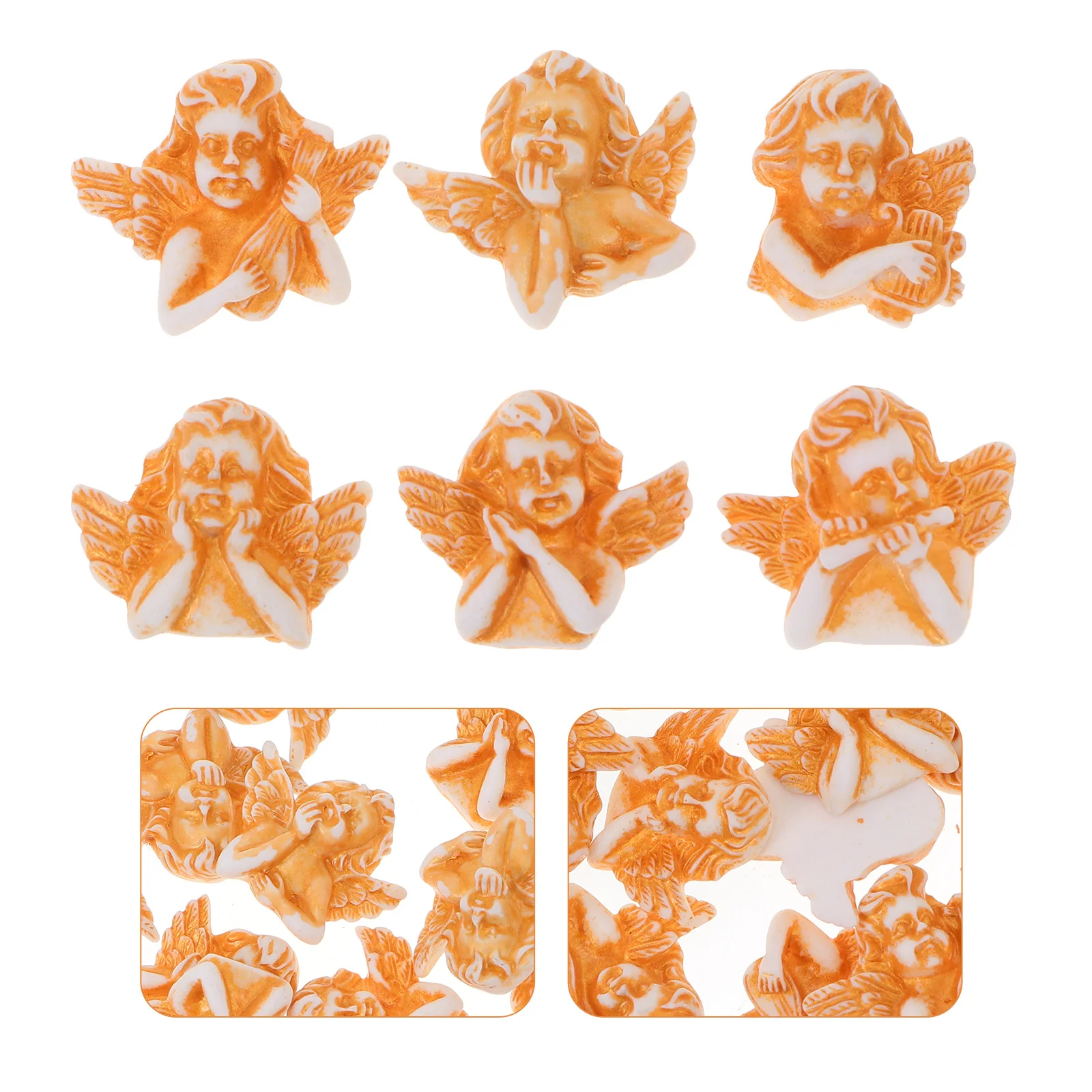 

60Pcs Resin Accessories Angel Charm DIY Craft Ornament for Phone Case Decor Scrapbook Hairpin Stationery Box Picture Frame Party