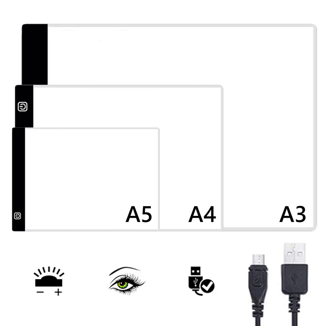 

A5/A4/A3 Stepless Dimming LED Light Pad for diamond painting Artcraft Tracing Light Box Digital Tablets writing Drawing Tablet