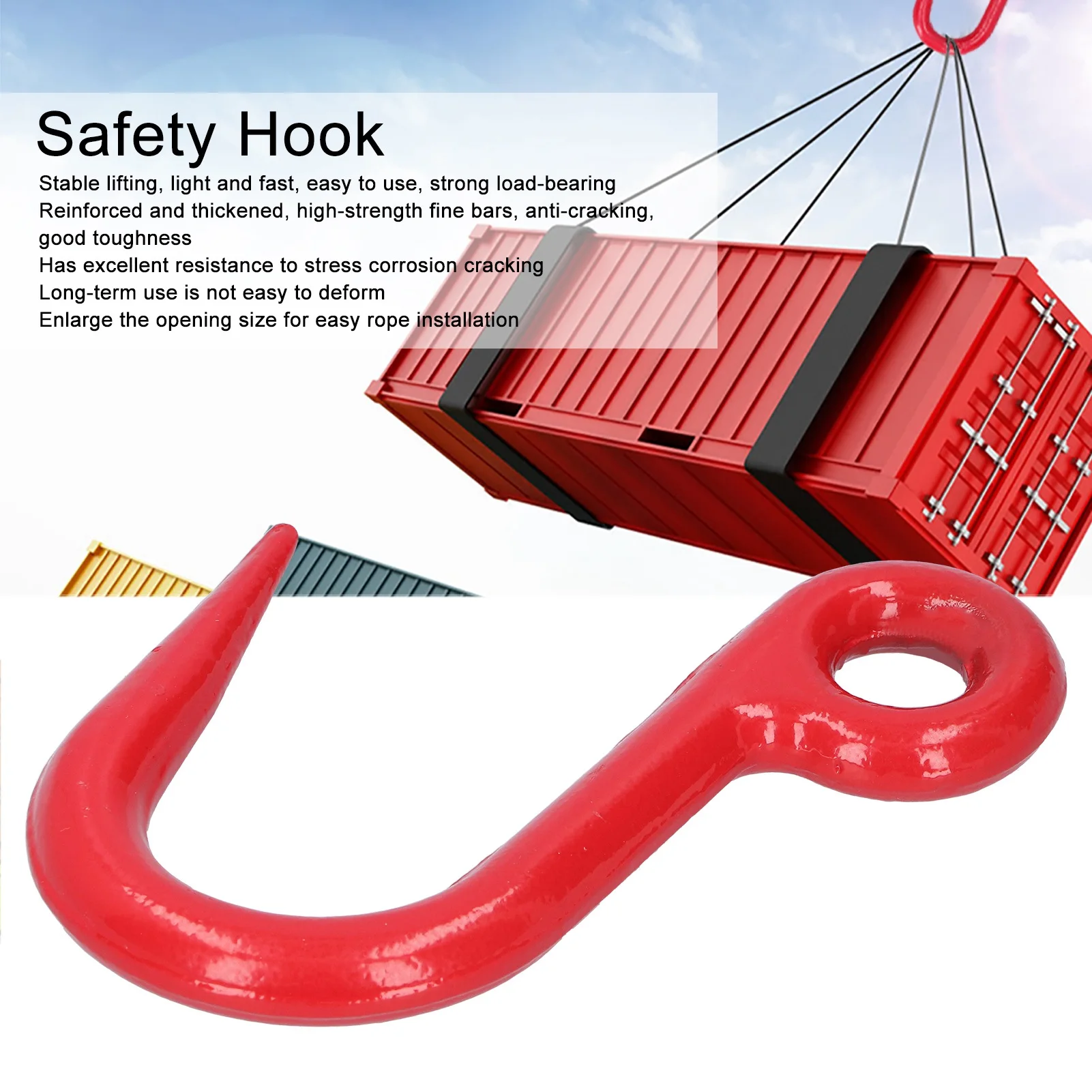 

Крюк для крана из легированной стали, безопасный крюк-захват, промышленные крепежные изделия для подъема контейнеров, грузоподъемность 1Т